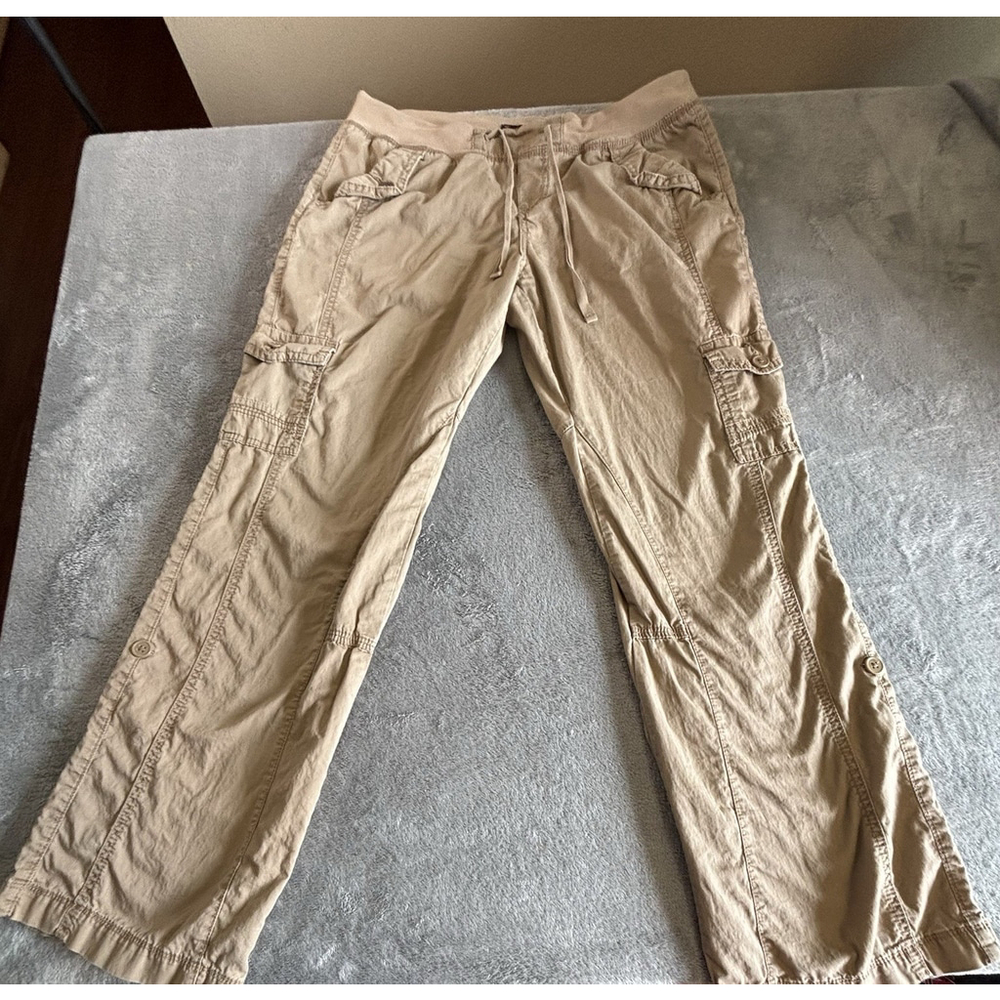 Sag Harbor women’s Size 12 Cargo Pants khaki Drawstring Waste